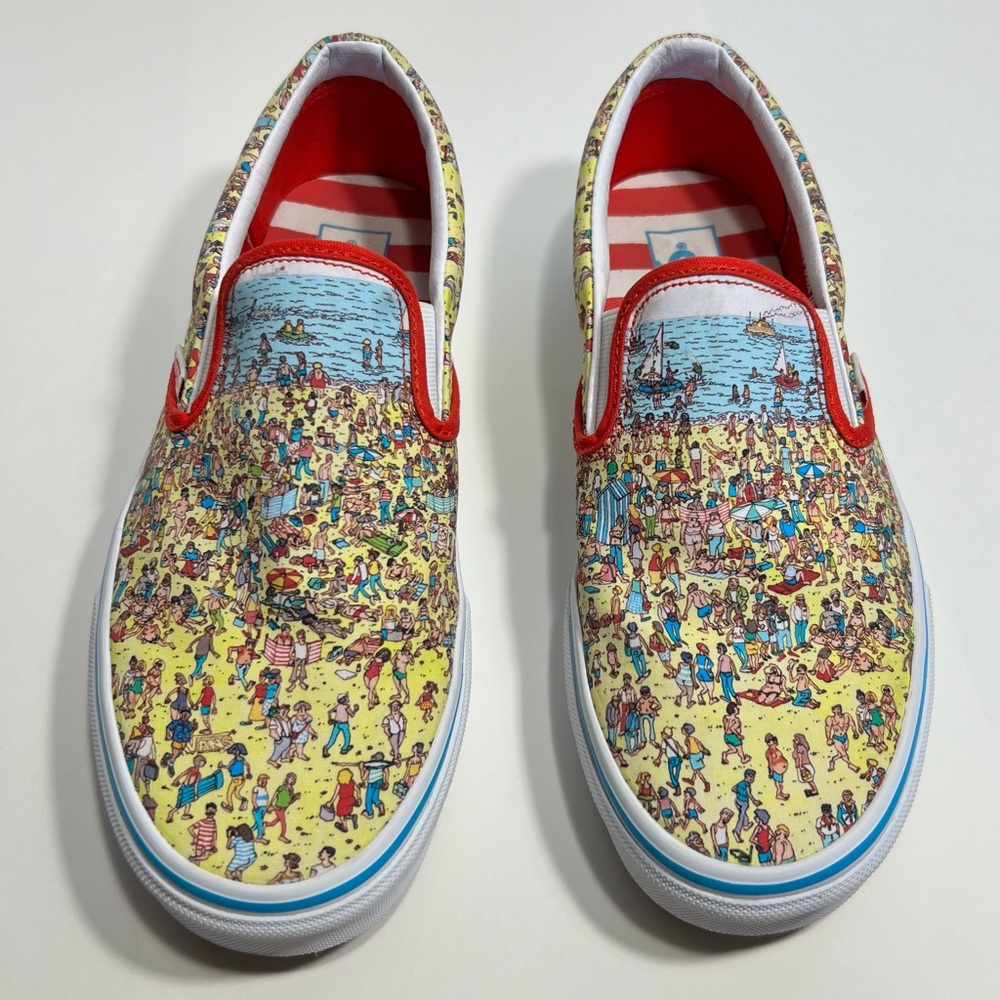 Vans x Where's Waldo Slip-On Shoes men’s 8.5/ woman’s 10